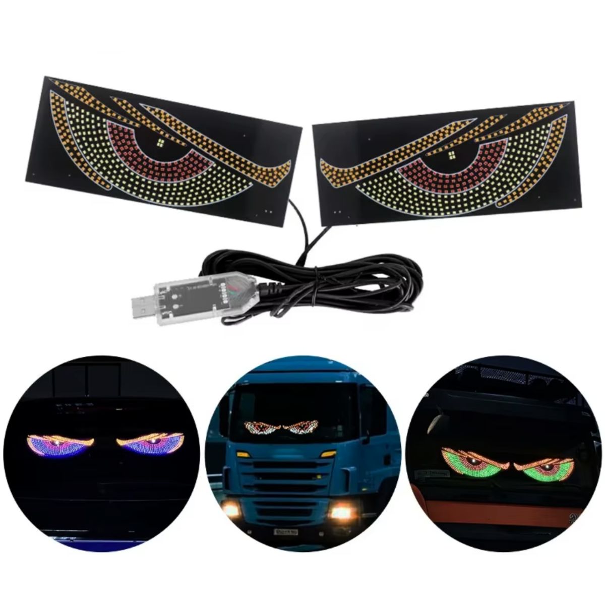 GENERICO - Luz Ojos LED para Auto Camiones decorativo Multicolor