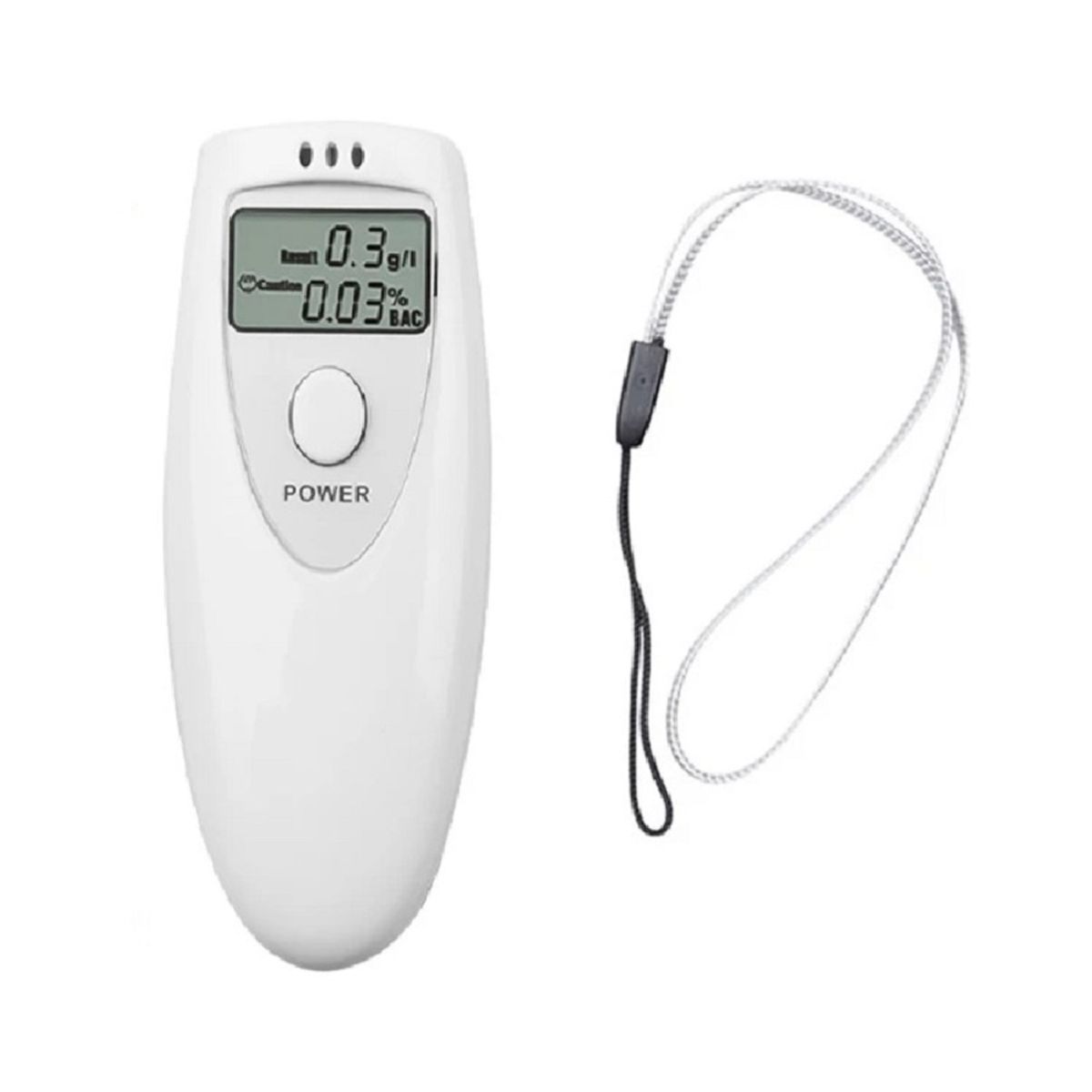 GENERICO - Alcoholímetro Digital Lcd Portátil Sin Boquillas Blanco Caja