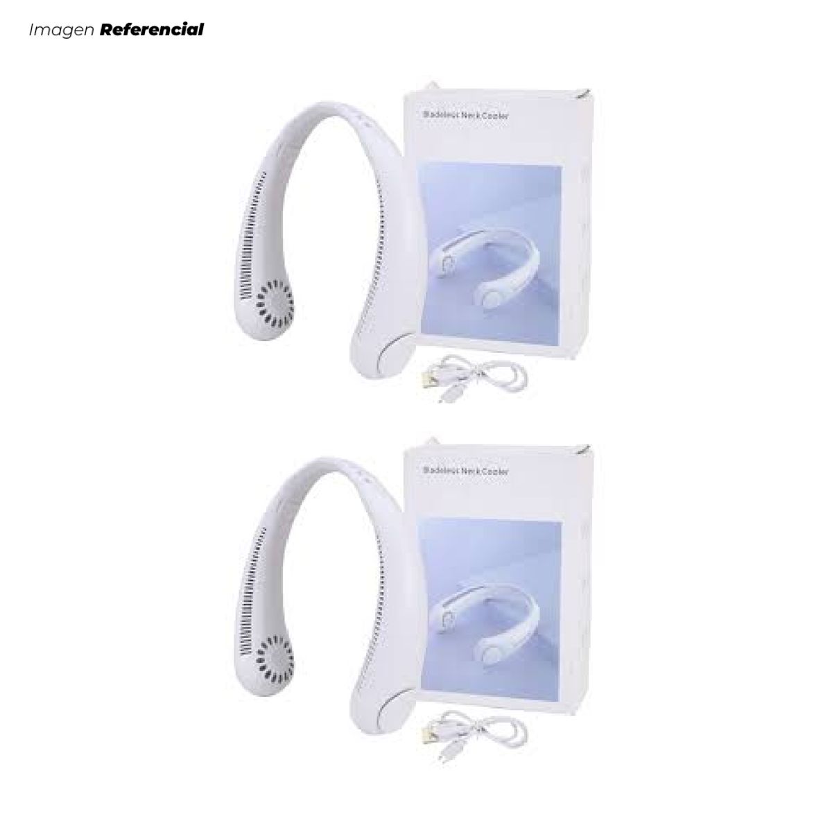 GENERICO - Ventilador Portátil De Cuello Recargable - 02 Unidades