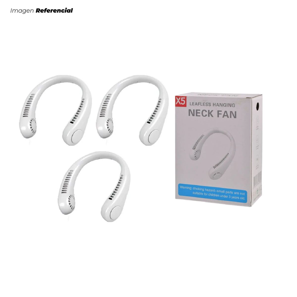 GENERICO - Ventilador Portátil De Cuello Recargable - 03 Unidades