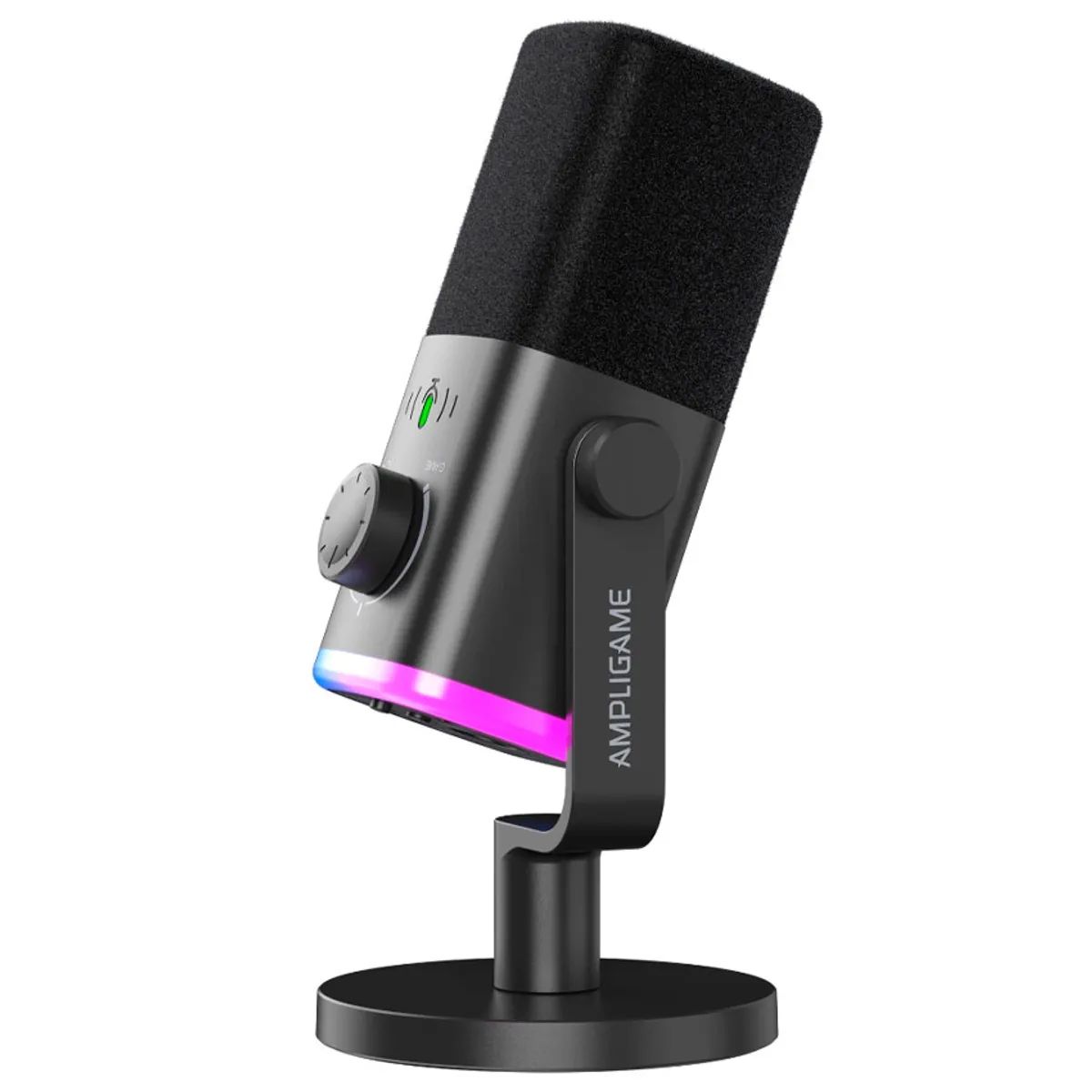 FIFINE - Micrófono dinámico USB-XLR FIFINE AmpliGame AM9 con RGB