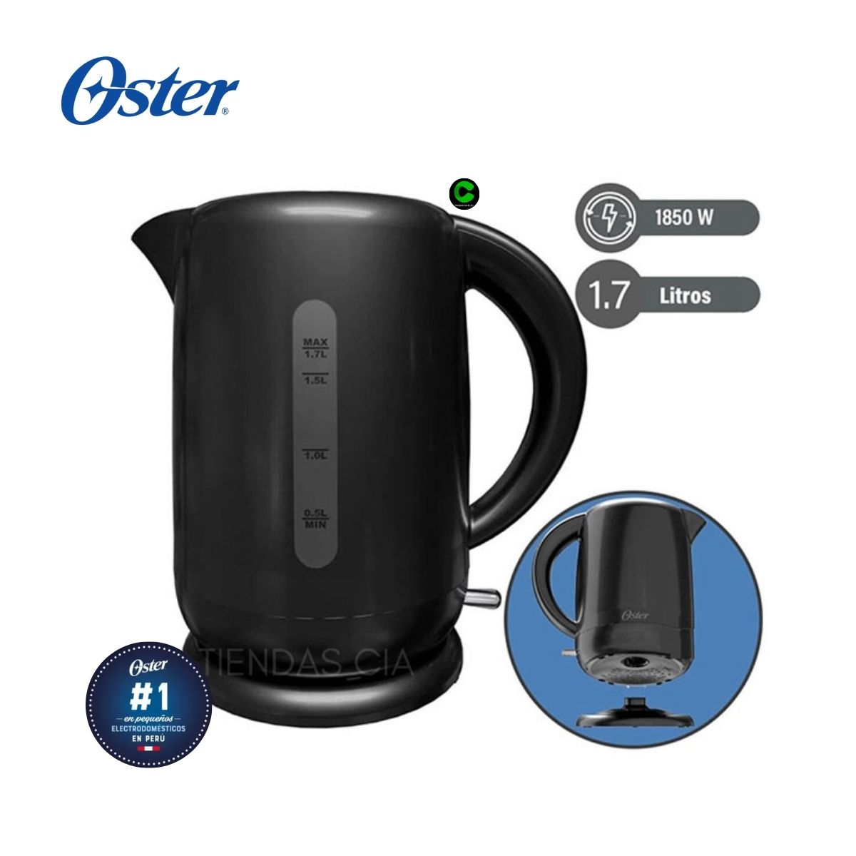 OSTER - Dúo Oster Freidora de Aire CKSTAF60WMDF y Hervidor BVSTKT3101