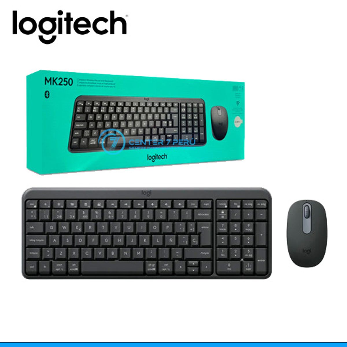LOGITECH - TECLADO LOGITECH + MOUSE MK250 BLUETOOTH SP BLACK