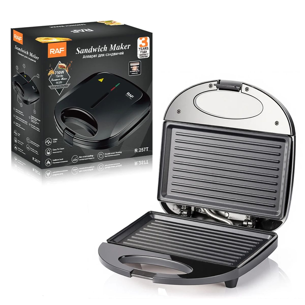 RAFF - Sandwich Maker   Sandwichera Recubrimiento Antiadherente RAF