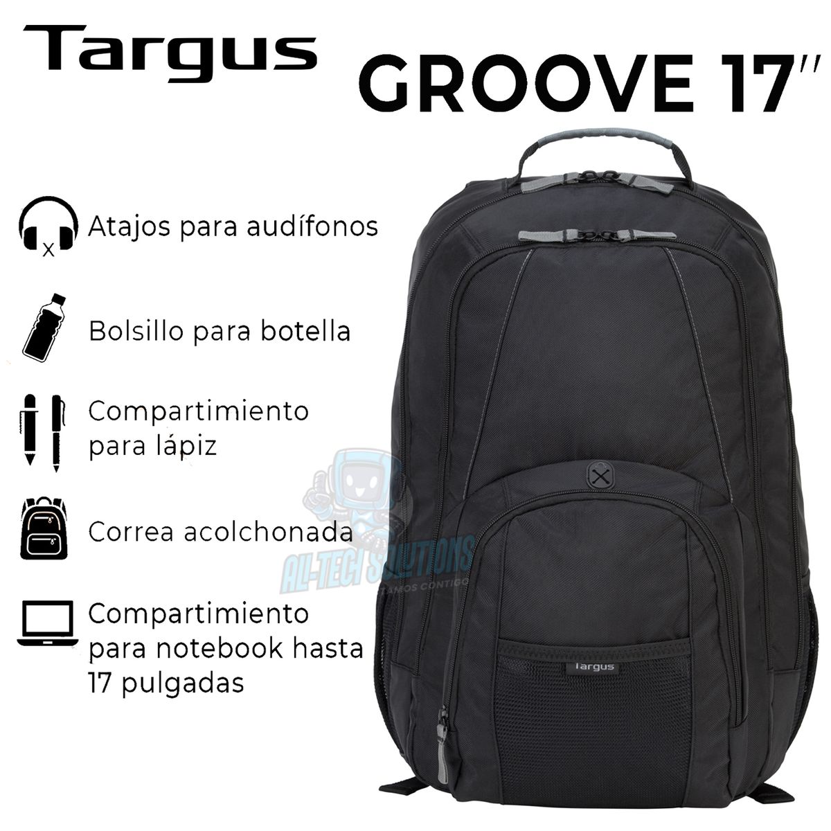 TARGUS - MOCHILA TARGUS GROOVE 17 PARA LAPTOP COLOR NEGRO