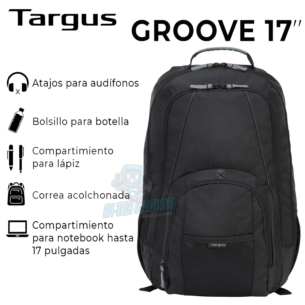 TARGUS - MOCHILA TARGUS GROOVE 17 PARA LAPTOP COLOR NEGRO