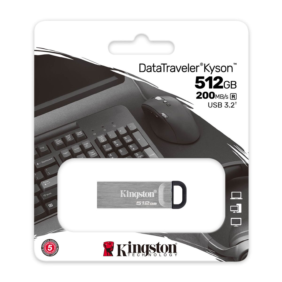 KINGSTON - Memoria Usb Kingston Datatraveler Kyson 3.2 Gen 1 De 512 Gb.