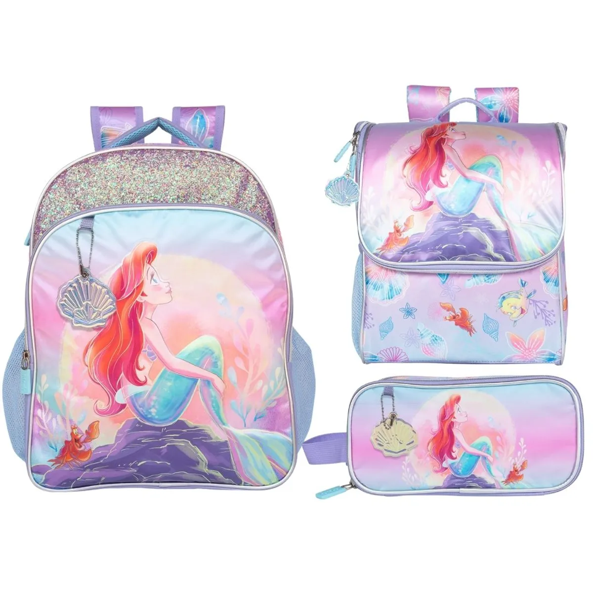 Pack Escolar Mochila Princesa Ariel La Sirenita Rosado Oficio DISNEY ...