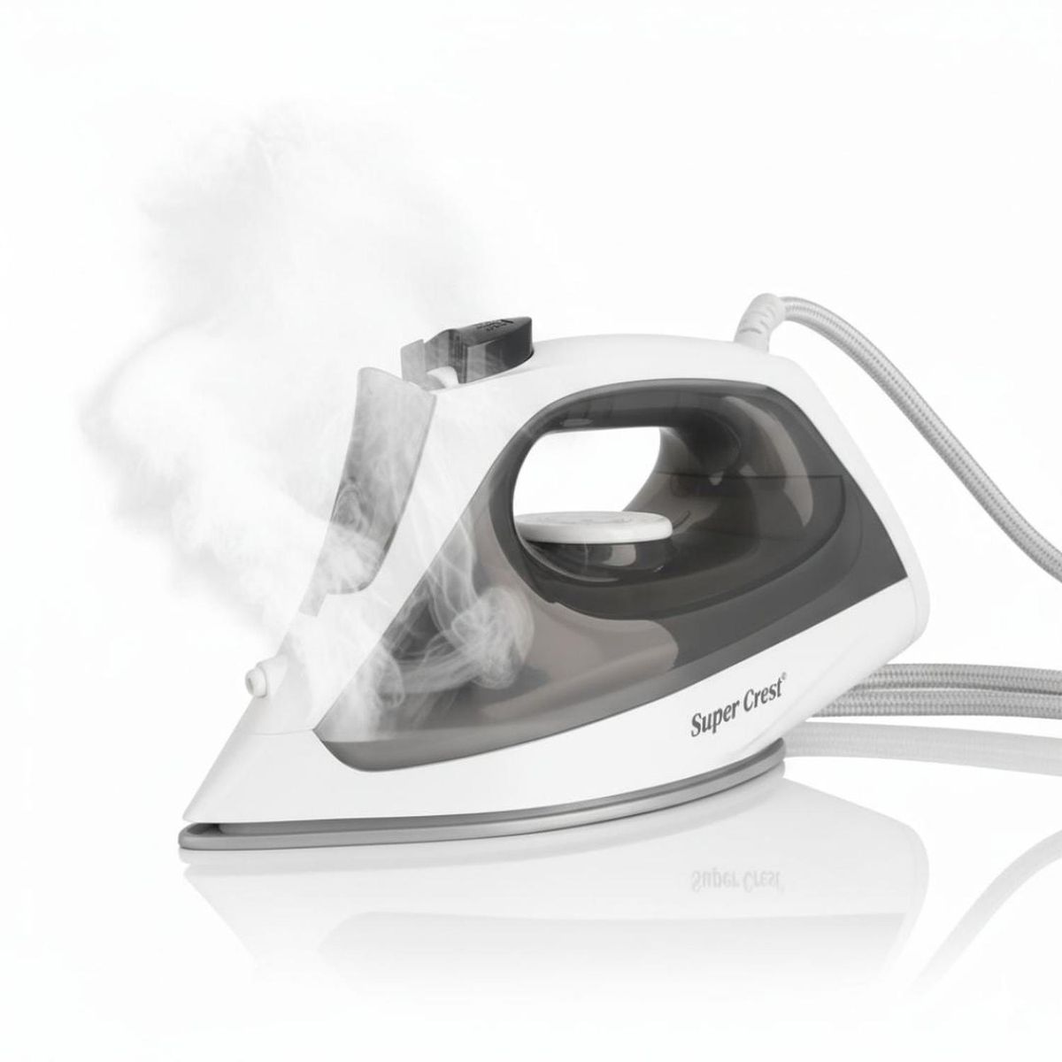 GENERICO - Plancha a Vapor Eléctrica Con Base Antiadherente Super Crest 2000W - Gris oscuro