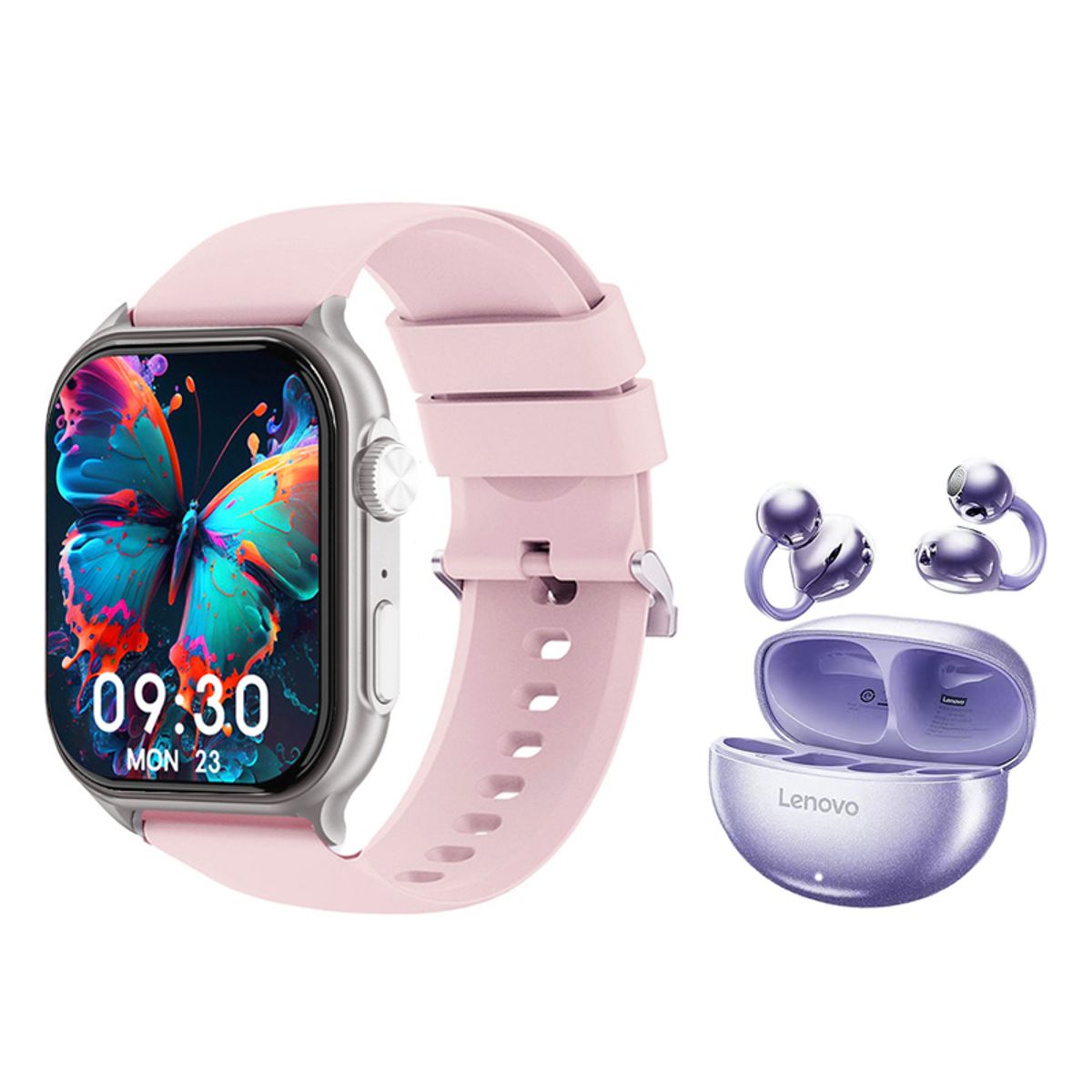 LENOVO - Lenovo TA140 Audífonos-Morado y Lenovo F101 P Reloj inteligente