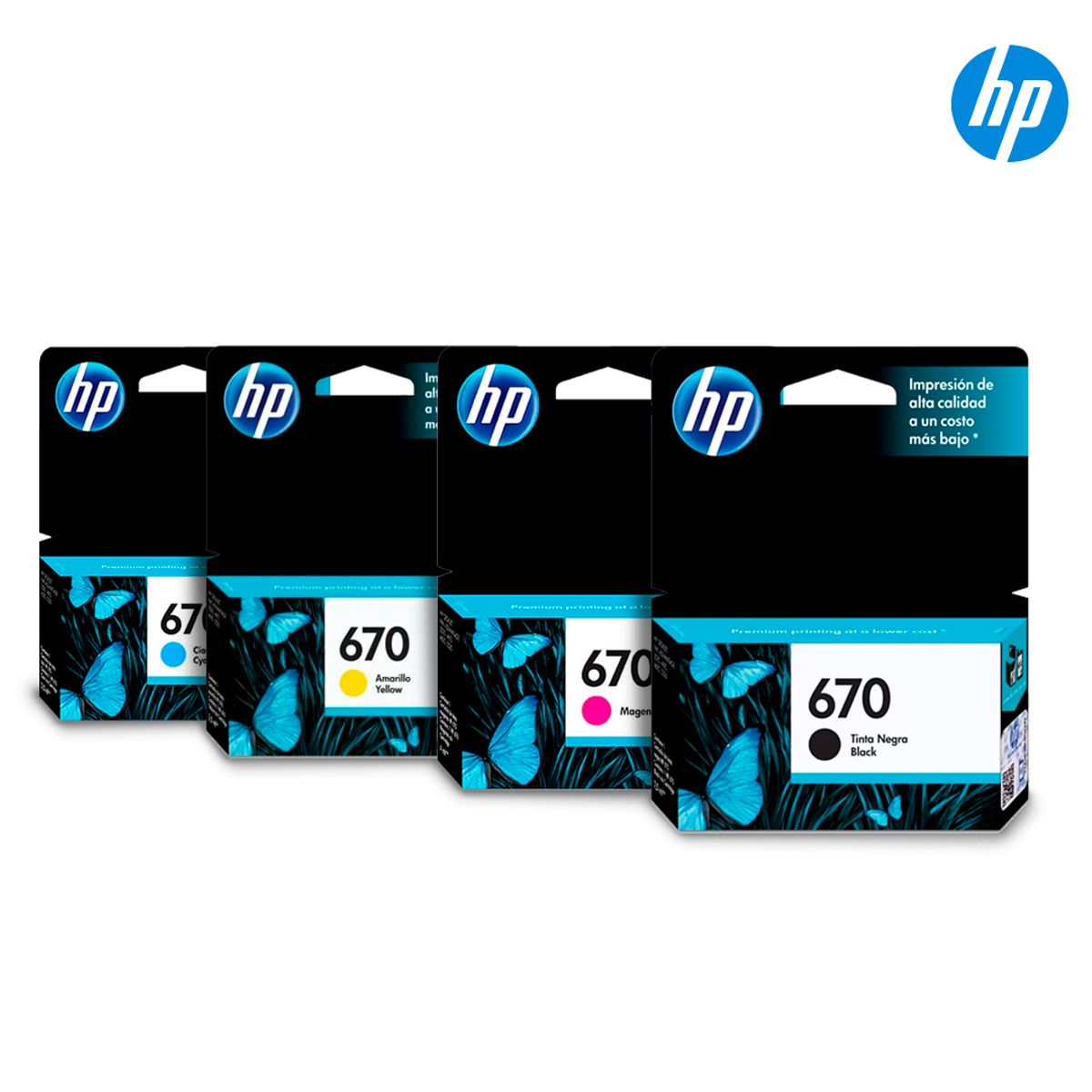 EPSON - Kit Tinta HP 670 Original Negro Cian Magenta Amarillo