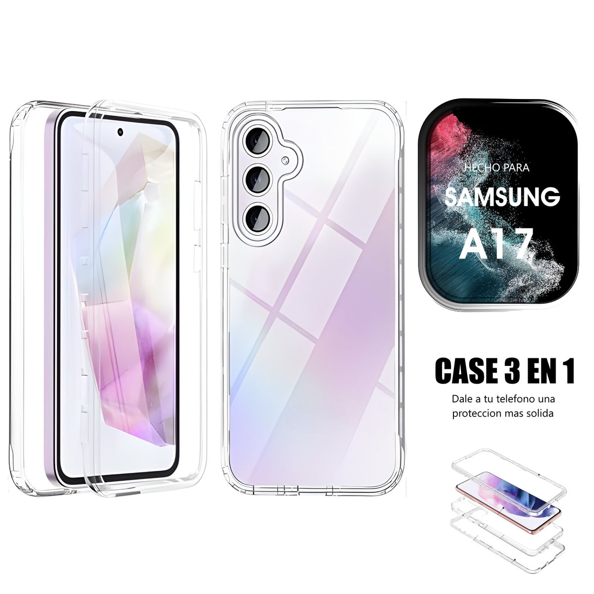 ASIA IMPORT - Case Triple es 3 en 1 Para Samsung A17