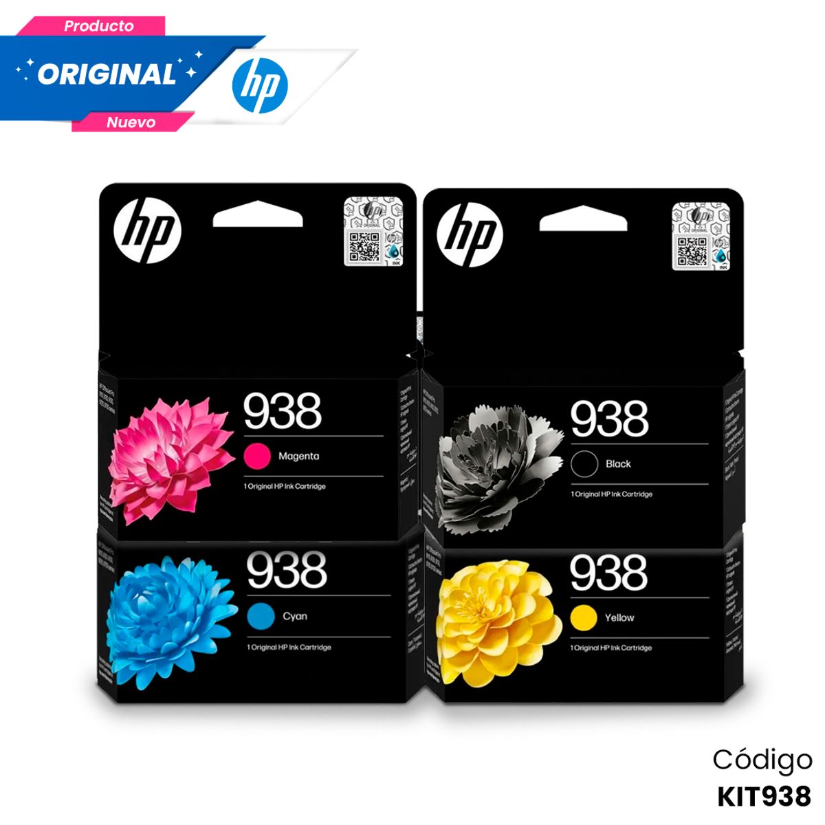 HP - Kit Tinta HP 938 Original Negro Cian Magenta Amarillo