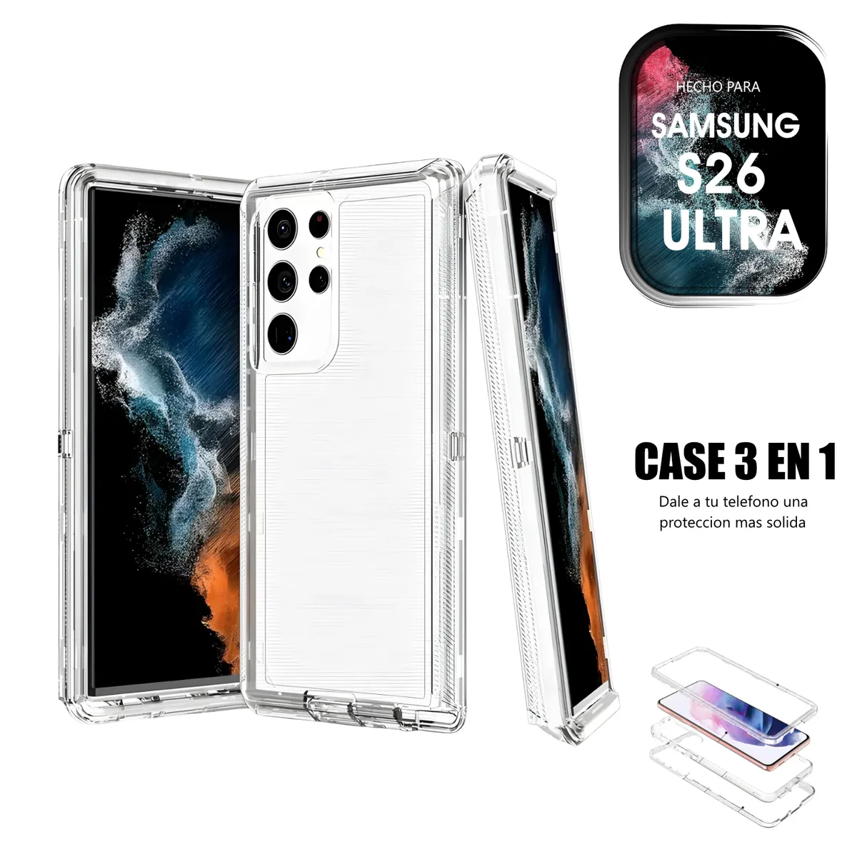 ASIA IMPORT - Case Triple es 3 en 1 Para Samsung S26 Ultra
