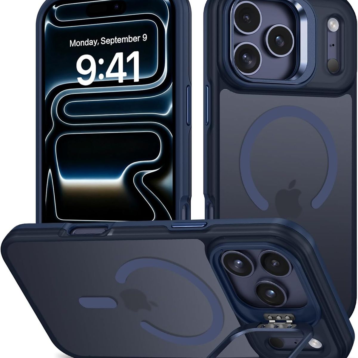 GENERICO - Case  Magnético con Soporte de Cámara iPhone 17 Pro Max - azul