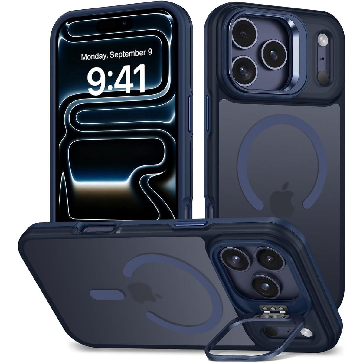 GENERICO - Case  Magnético con Soporte de Cámara iPhone 17 Pro Max - azul