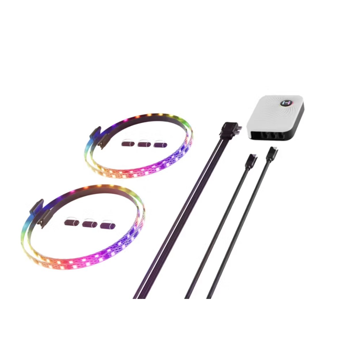 VARIOS - Kit de Tiras LED HYTE LS30 QRGB 2 Pack con Controlador NP50 Nexus - I