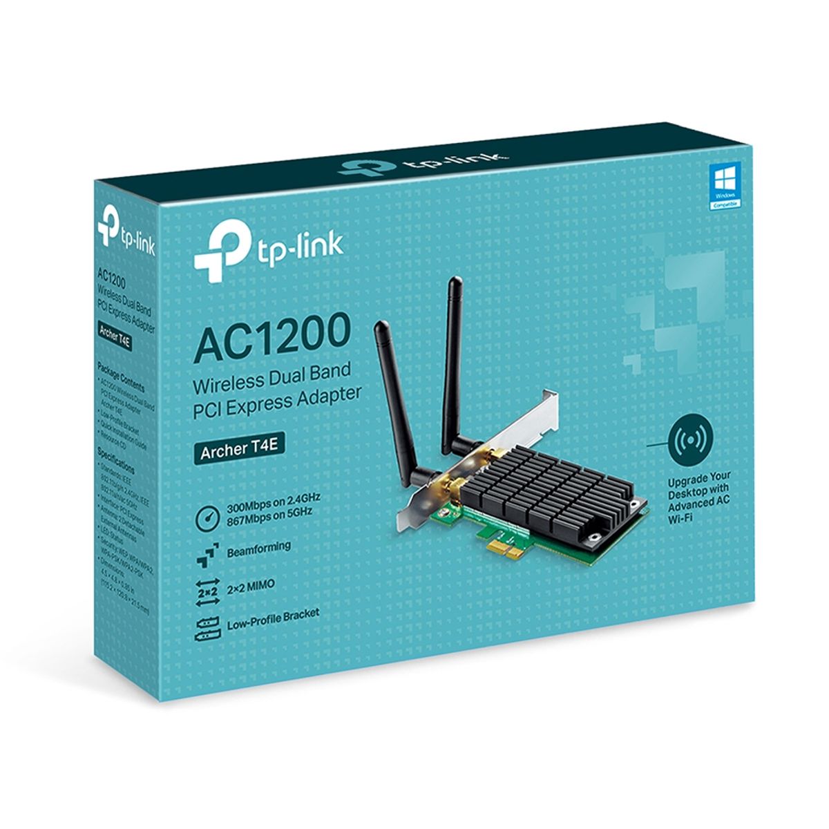 VARIOS - Tp-Link Archer T4E Adaptador De Red Pcie Wi-Fi 5 Bajo Perfil 867Mbps Dual Band