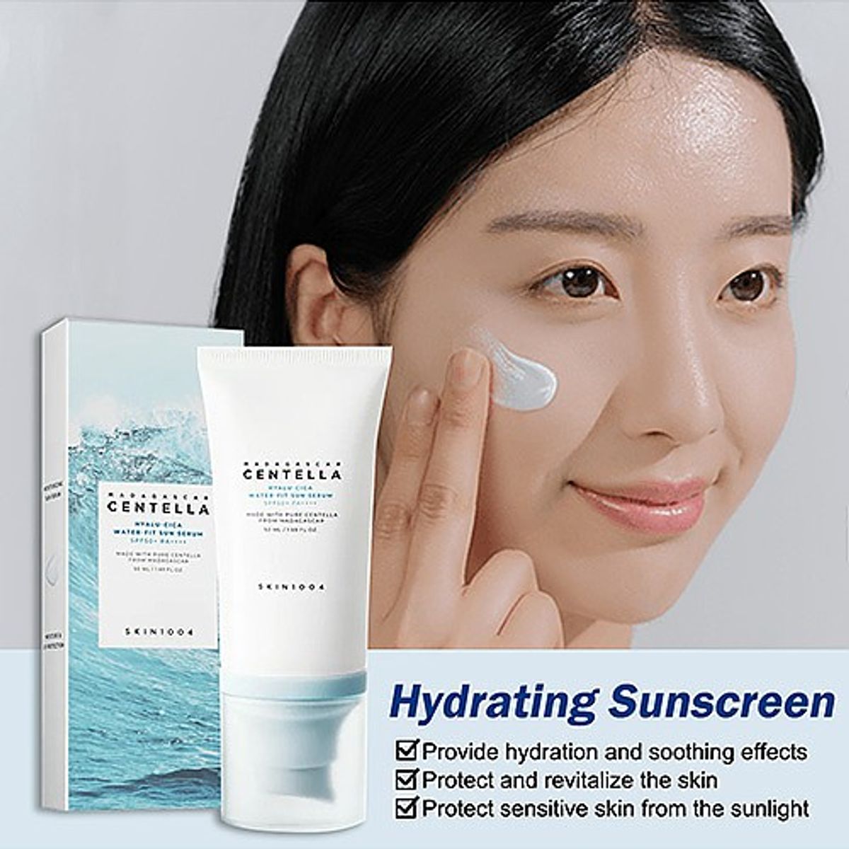 SKIN1004 Madagascar Centella Hyalu-Cica Water-Fit Sun Serum 50ml, marca SKIN1004 - Foto 2
