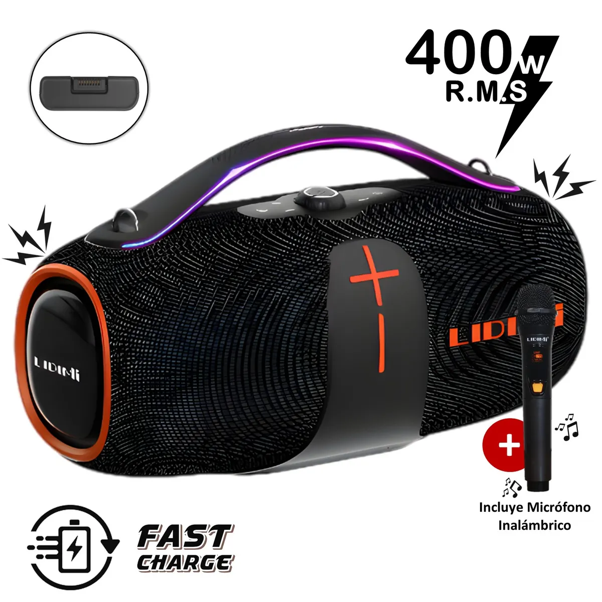 LIDIMI - Parlante Bluetooth Lidimi Super 400W D-S655 Extra Bass USB TWS