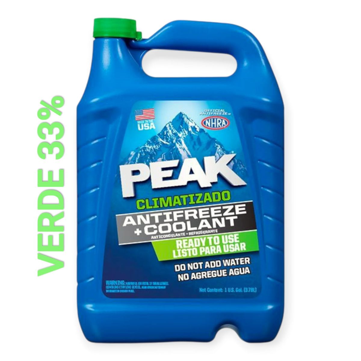 PEAK - Refrigerante Anticongelante Peak 33% Verde Climatizado