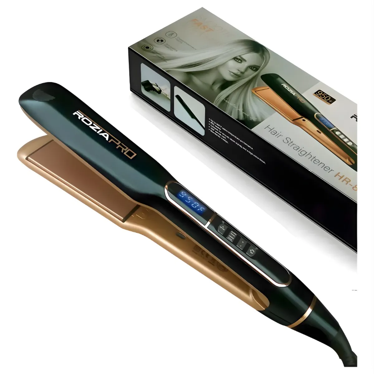OEM - Plancha Alisadora Digital Rozia Pro Hr-815 Negro