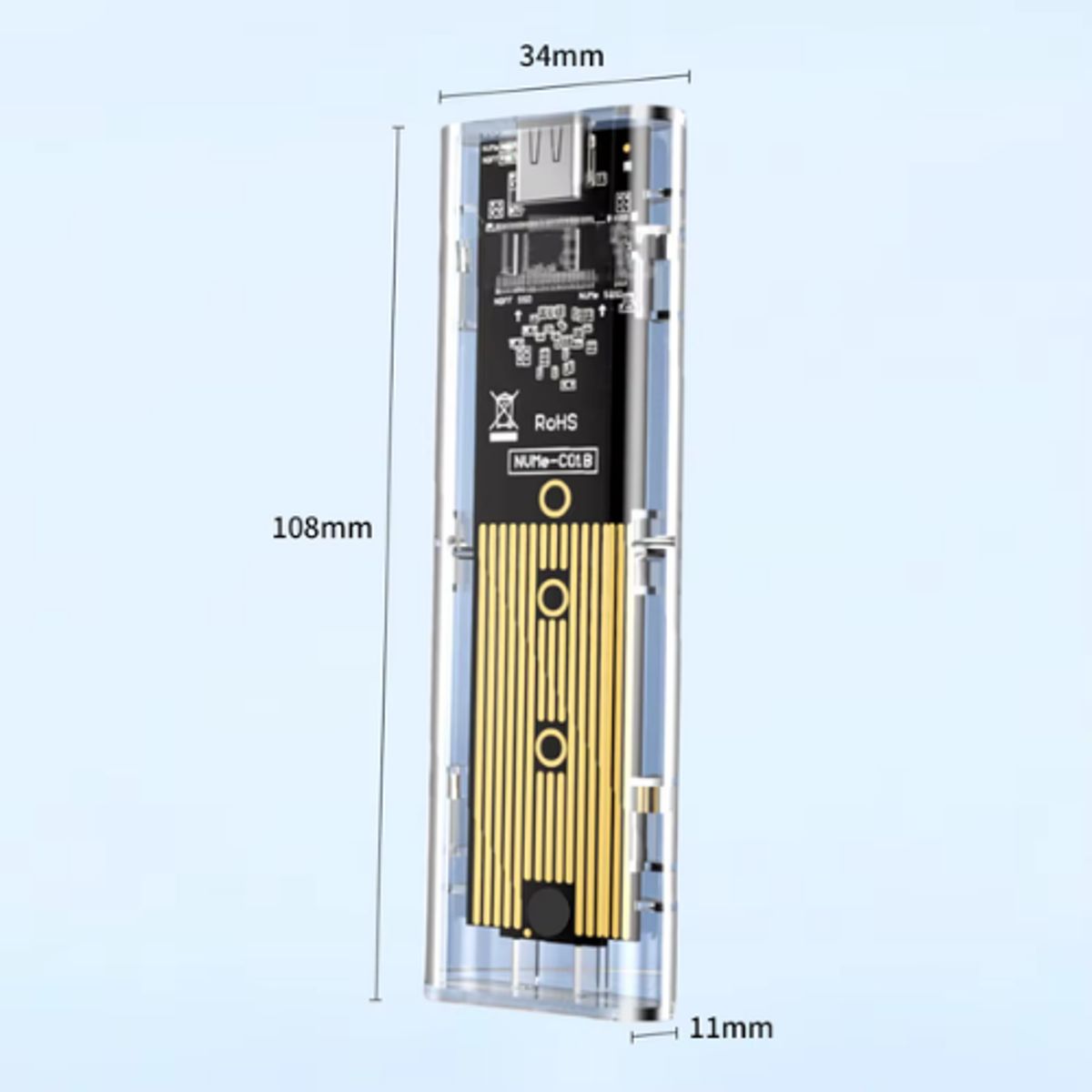 GENERICO - Case Para Disco SSD M.2 Nvme Ngff Gen 2 Tipo C 3.1 a USB 3.0