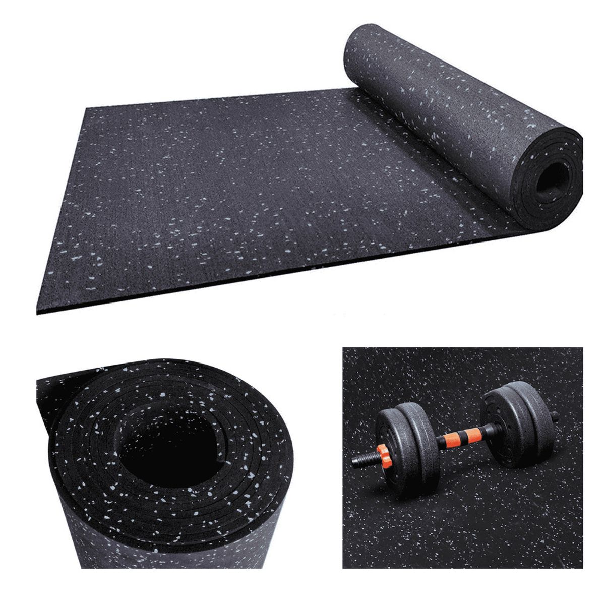ALPHA GYM - PISO PARA GIMNASIO 6MM ROLLO DE CAUCHO PROFESIONAL 10X1M ALTO TRANSITO