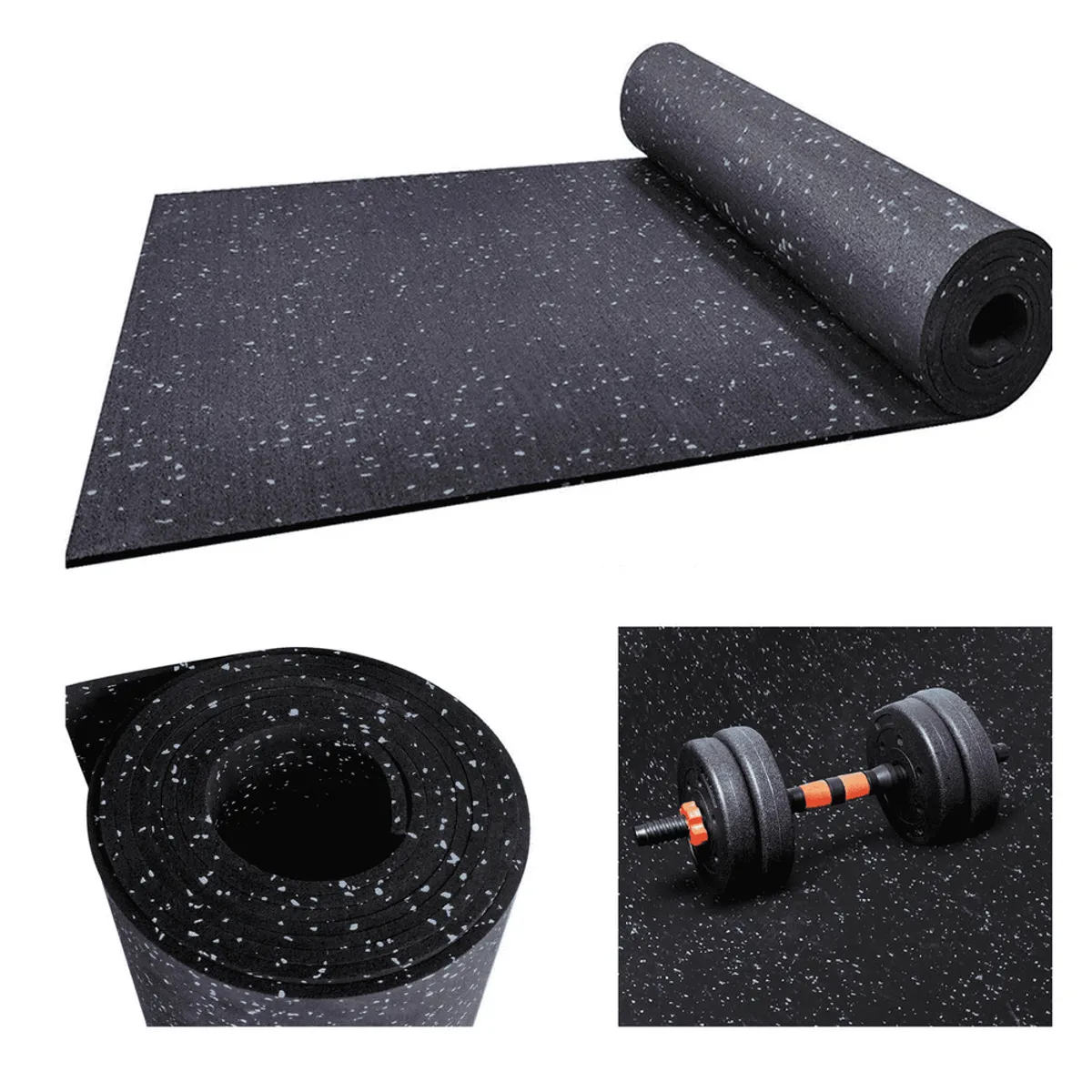 ALPHA GYM - PISO PARA GIMNASIO 6MM ROLLO DE CAUCHO PROFESIONAL 10X1M ALTO TRANSITO