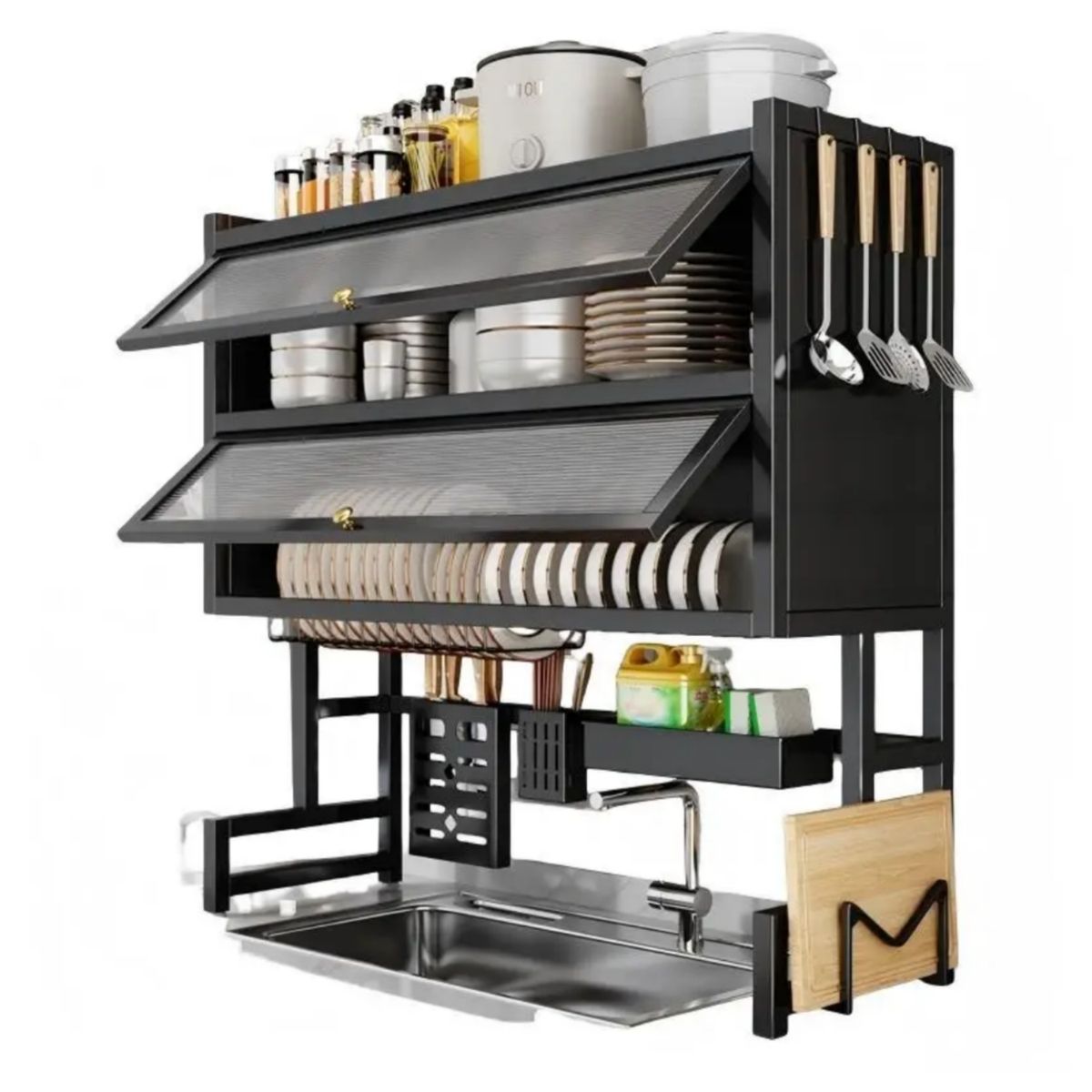 organizador escurridor de platos 3 niveles con tapa 85 cm, marca GENERICO - Foto Principal