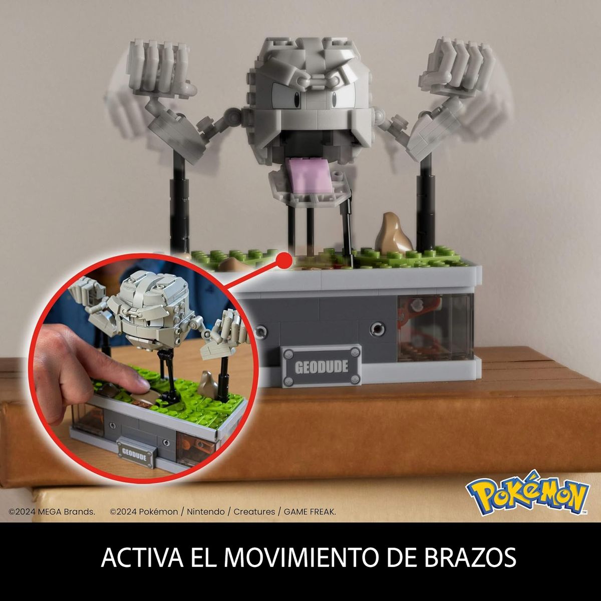 MEGA BLOKS - Pokemon GEODUDE Mega - 355 piezas con movimiento