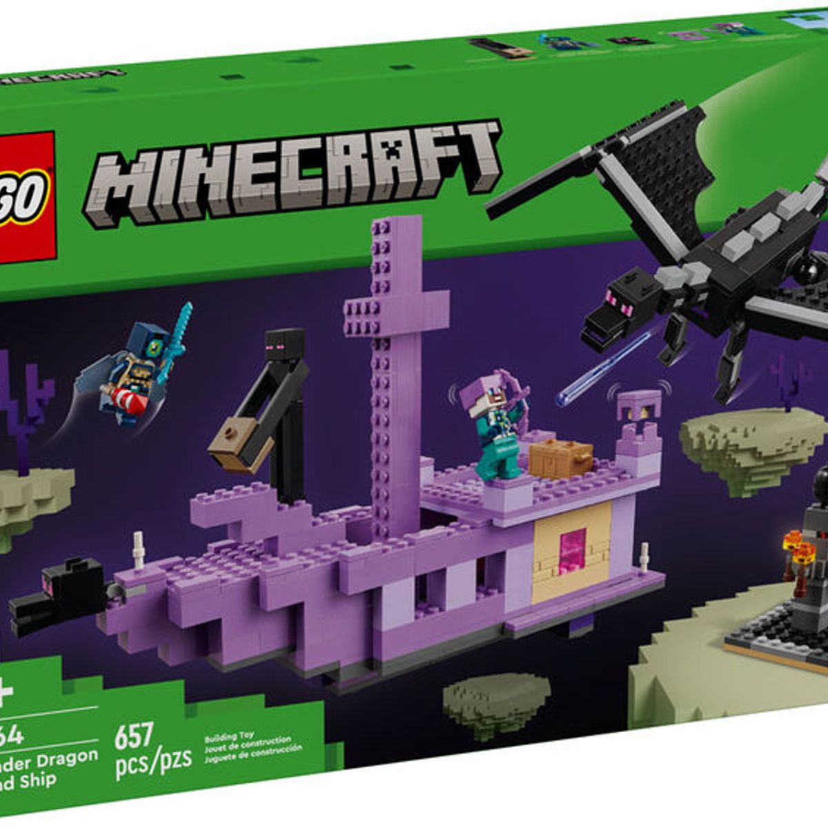 LEGO - LEGO Minecraft 21264 Dragon Ender y el barco del End (657 piezas)