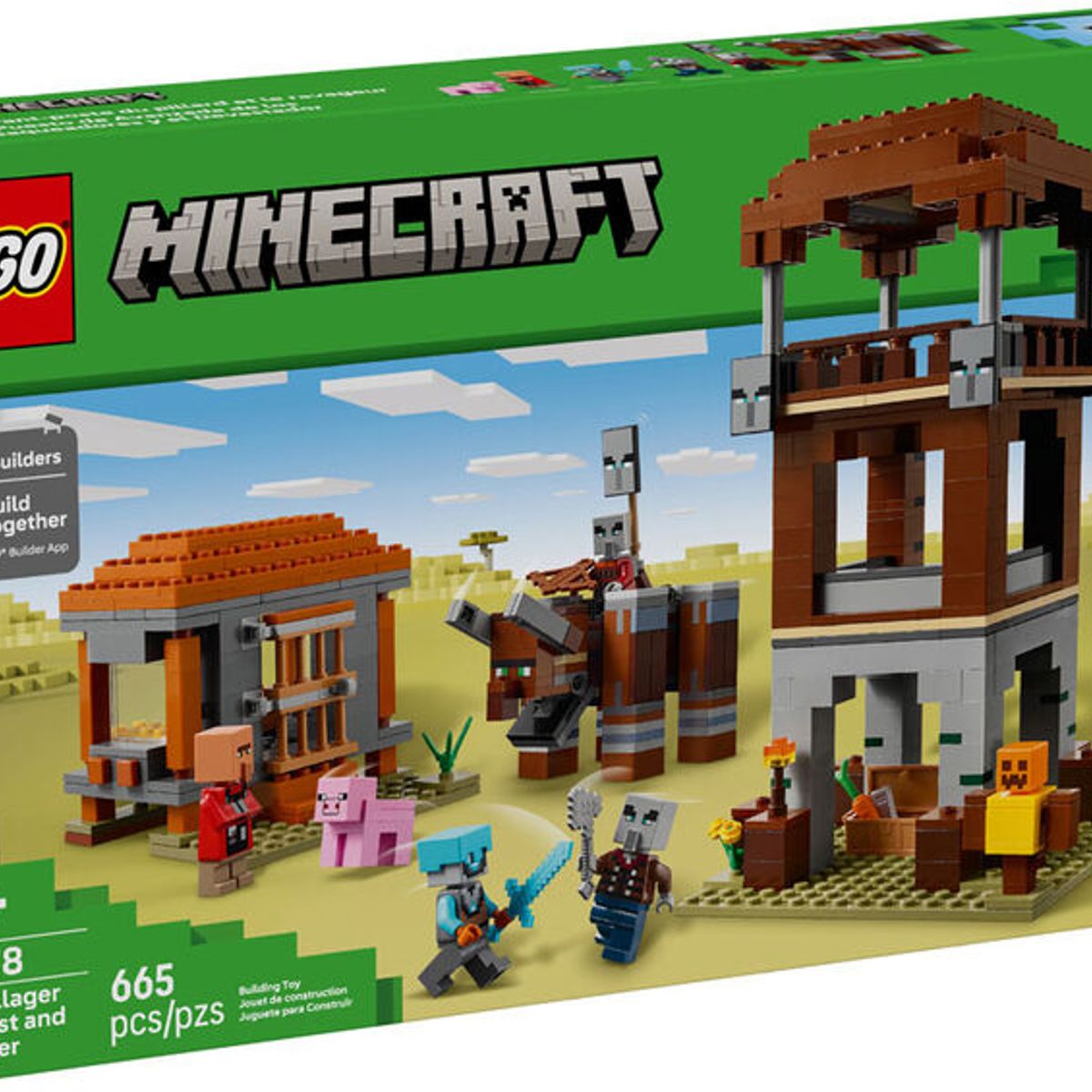LEGO - LEGO Minecraft 21278 El Puesto de Avanzada de los Saqueadores (665 piezas)