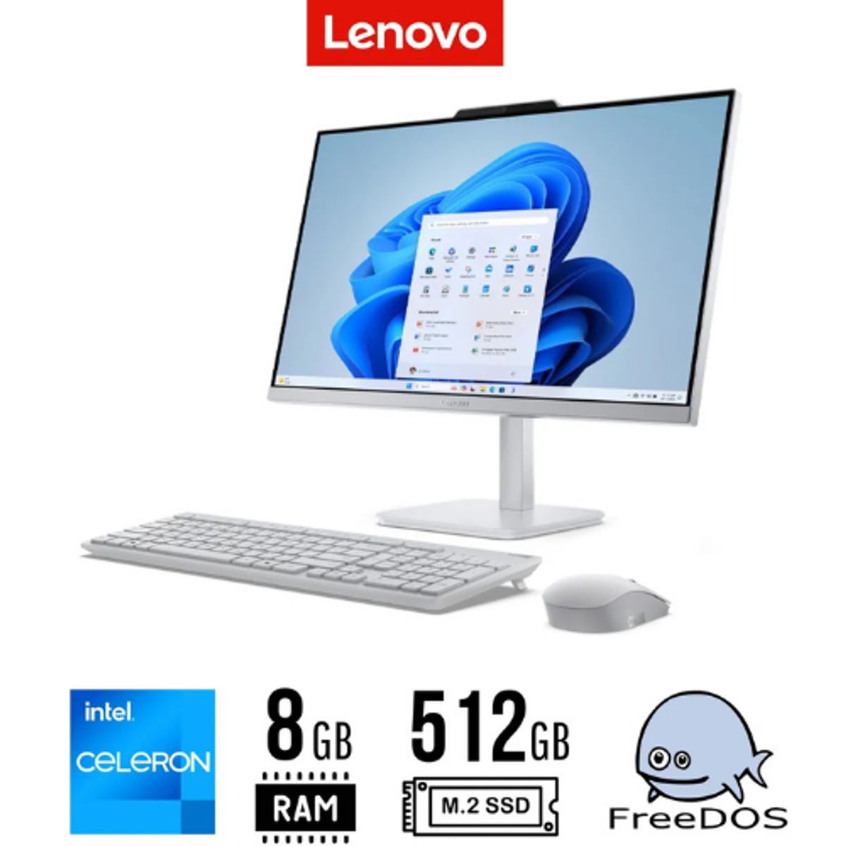 LENOVO - All-in-One Lenovo A100 238 FHD IPS Intel N100 8GB RAM 512GB SSD