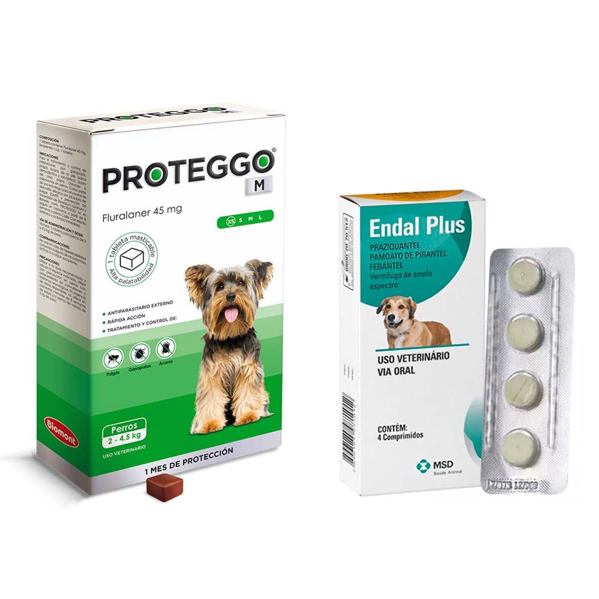 PROTEGGO - Antipulga Proteggo 1M para Perros de 2 -  4.5 kg + Endal
