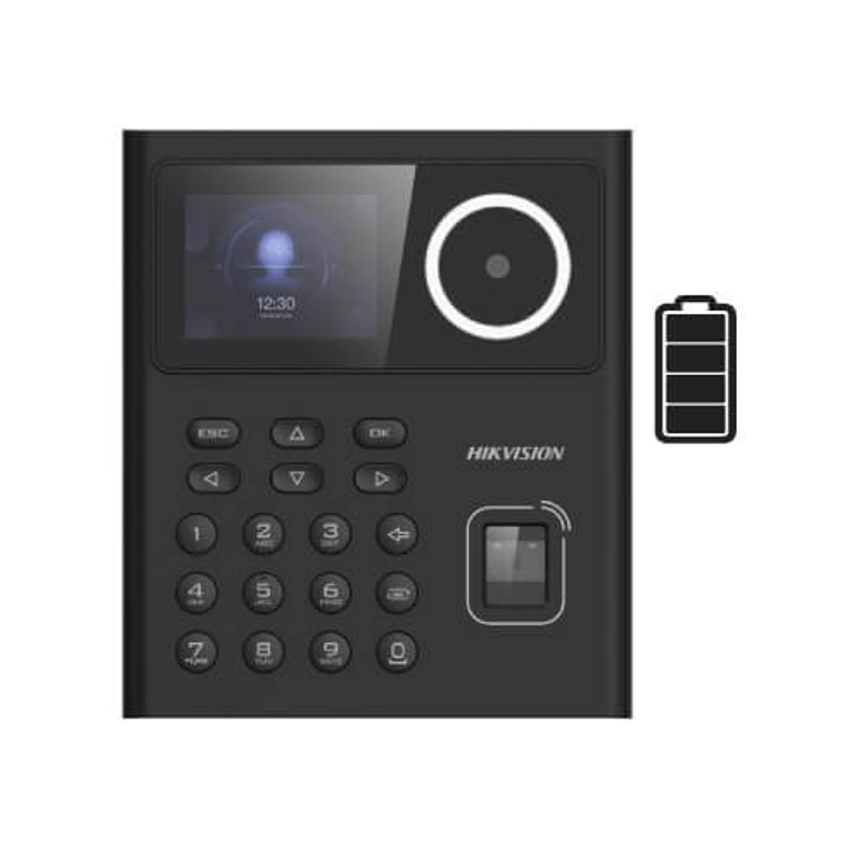 HIKVISION - C ACCESO ASISTENCIA WIFI CBATERIA500 ROSTROS1000 TARJETAS EM1000 HUELLAS