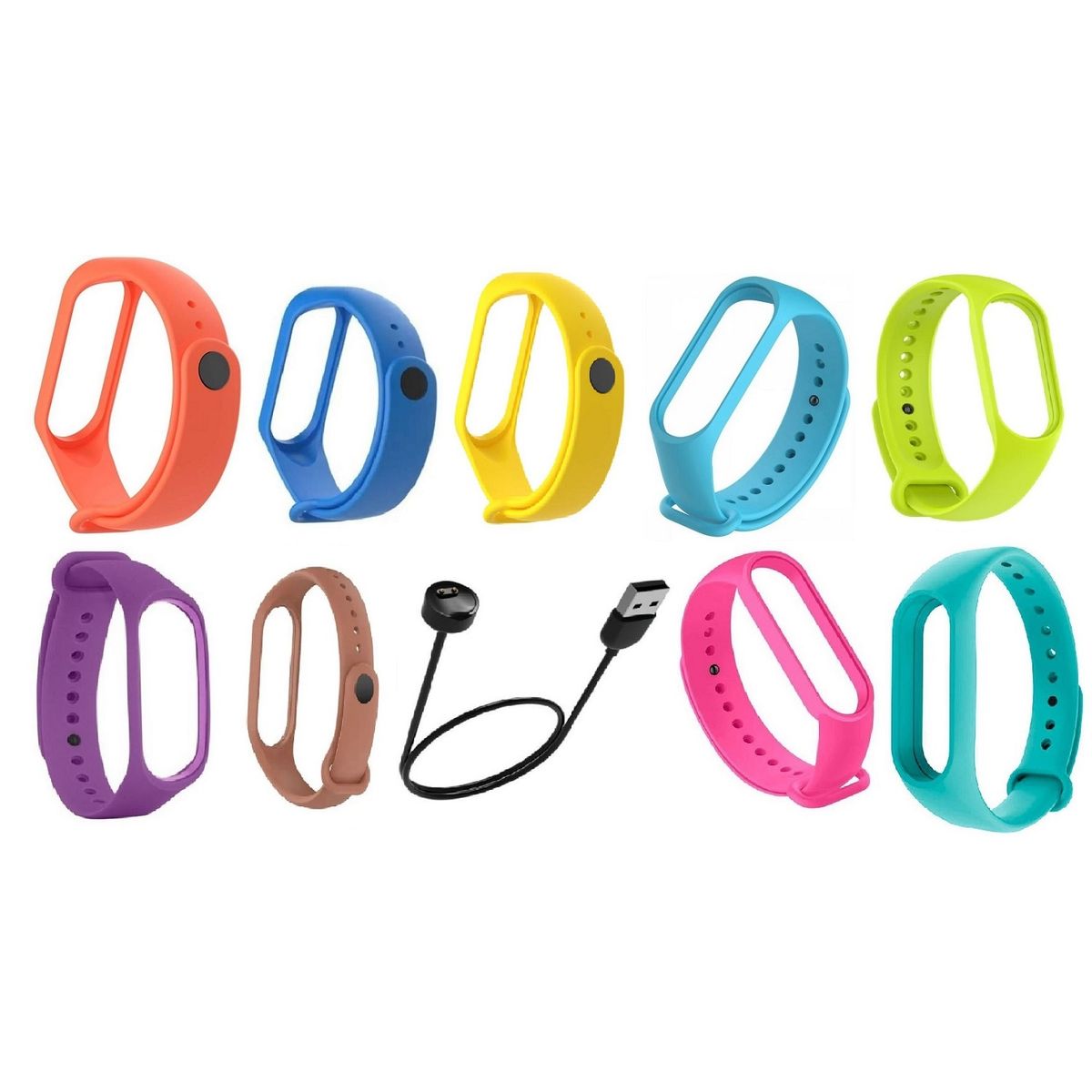 GENERICO - Correa de silicona Para Xiaomi X 9 UNDS + Cargador Mi Band 5, 6 oferta