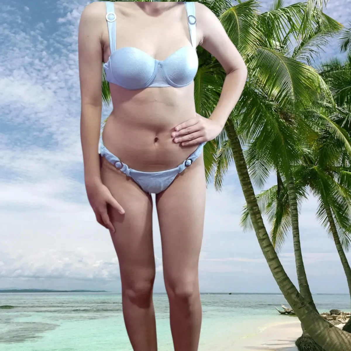 GENERICO - Ropa de Baño Bikini Talla S en Organza Burbuja y Lycra