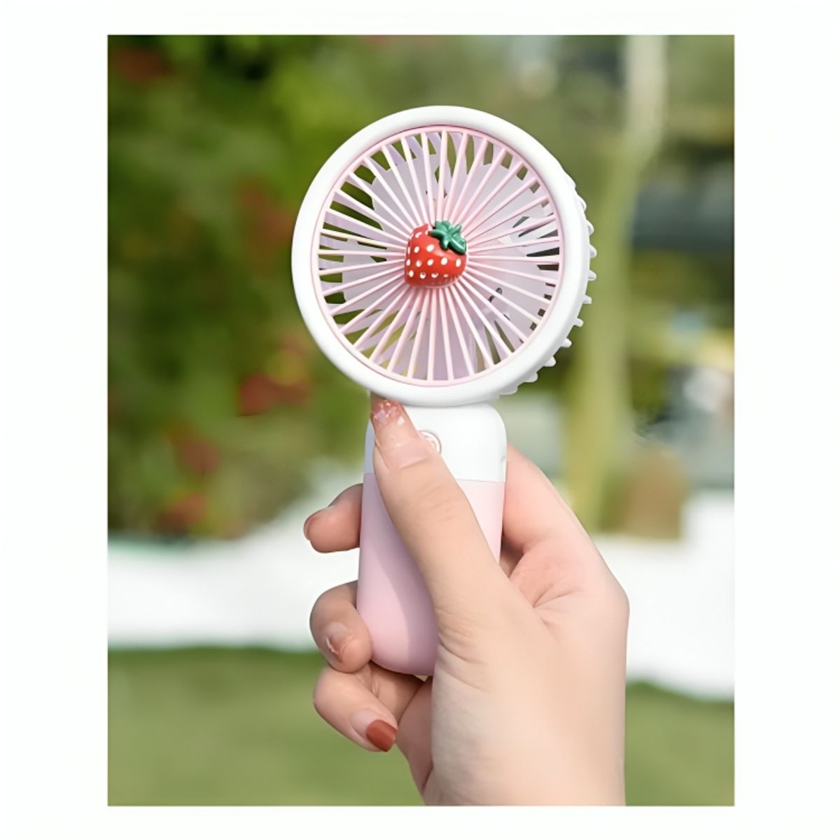 GENERICO - Mini Ventilador De Mano Diseño Frutas Portátil Recargable con Base Doble Uso
