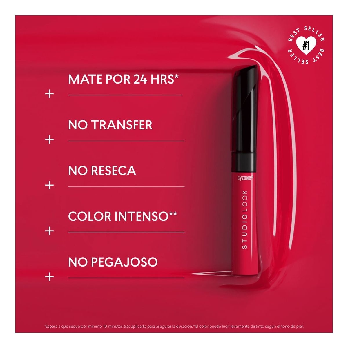 CYZONE - LABIAL MATE LÍQUIDO studio look cyzone lava rojo