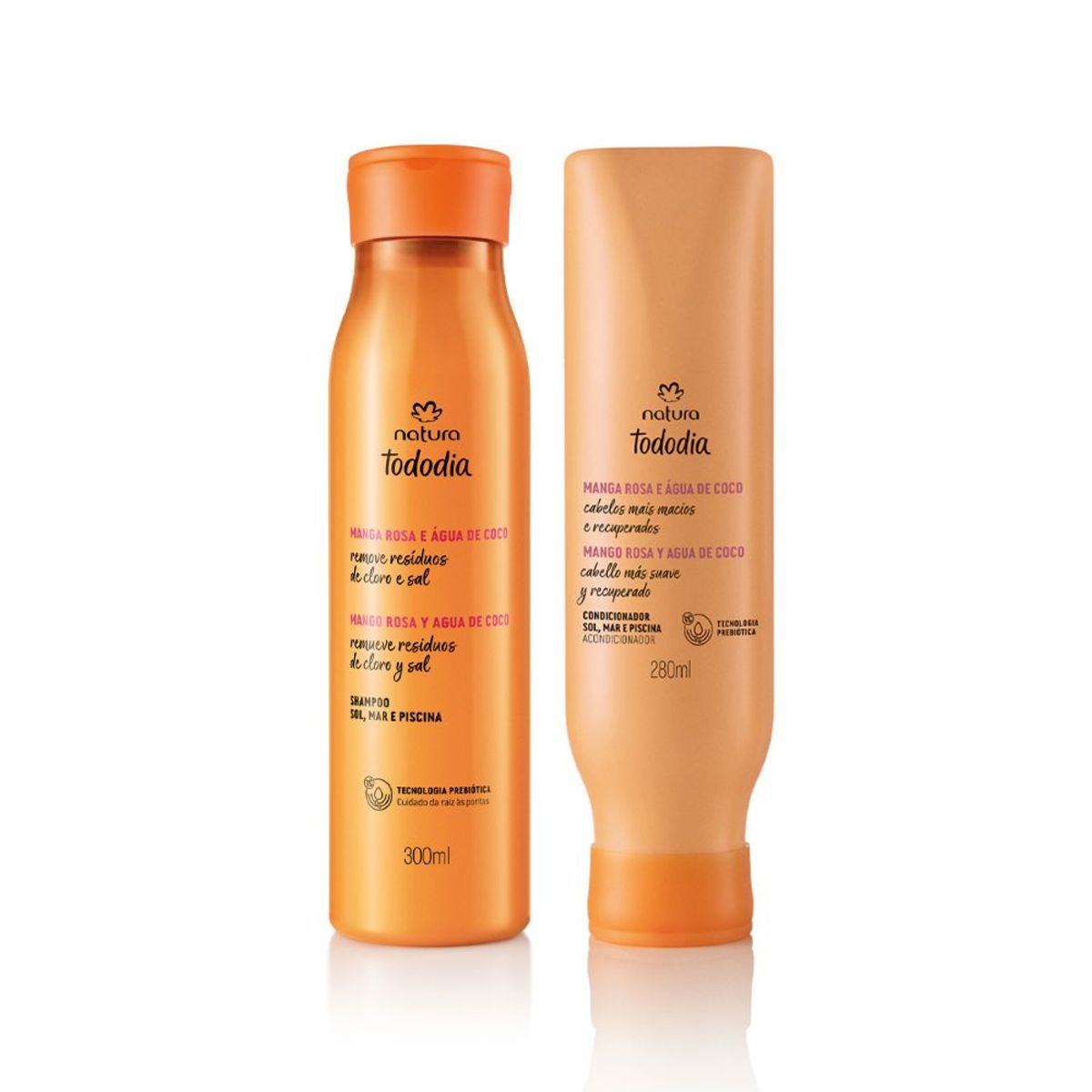 NATURA - Kit Shampoo y Acondicionador Mango Rosa y Agua de Coco