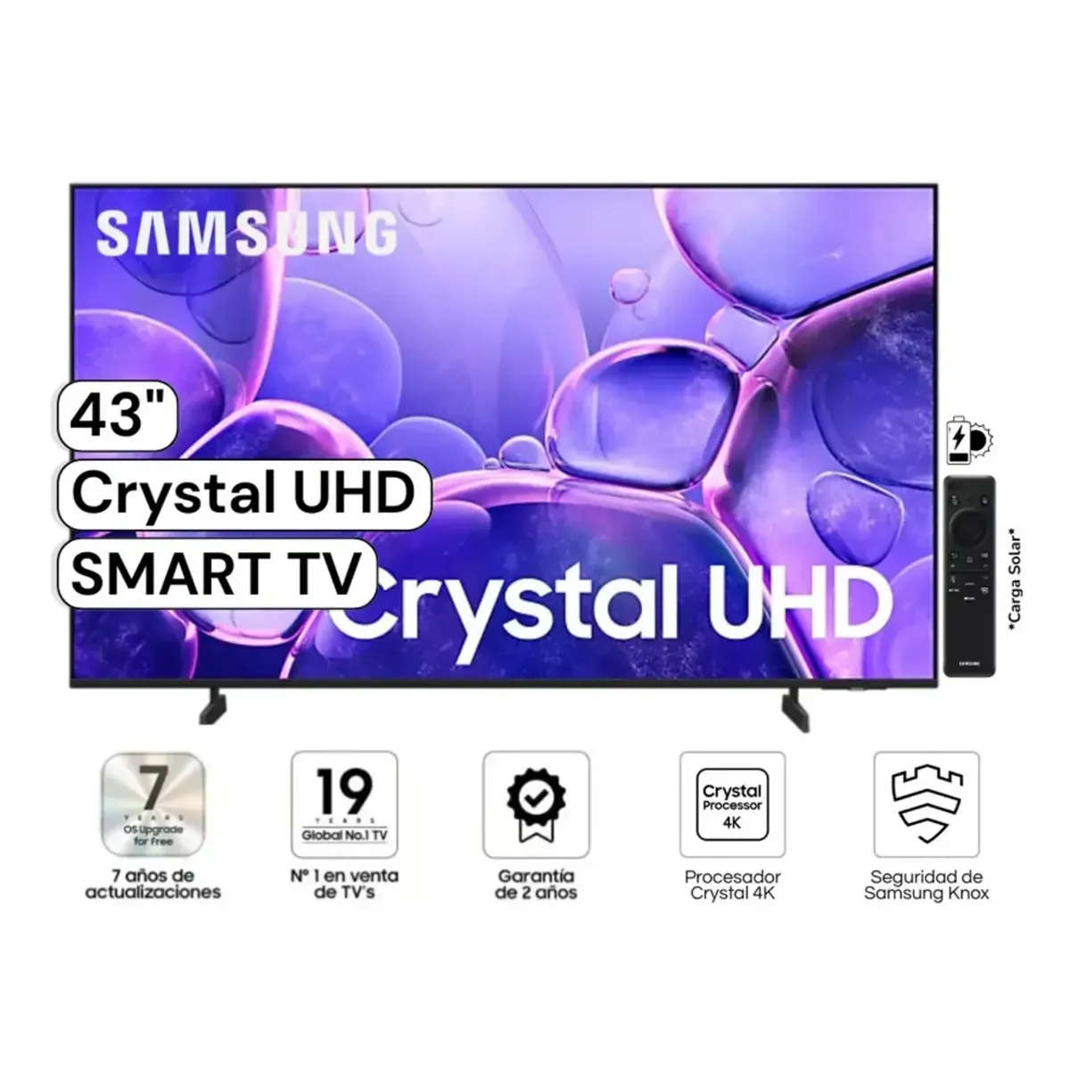 SAMSUNG - Televisor Samsung 43 Crystal UHD 4K Smart TV 43U8000F Nuevo