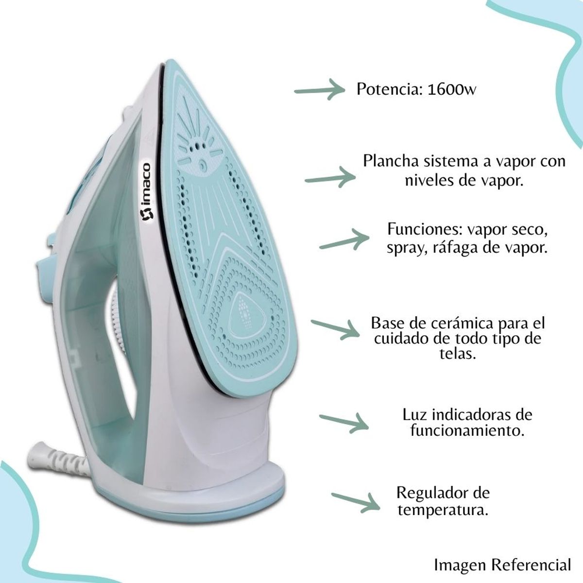 IMACO - Plancha a Vapor Imaco de 1600W - ETA1615C