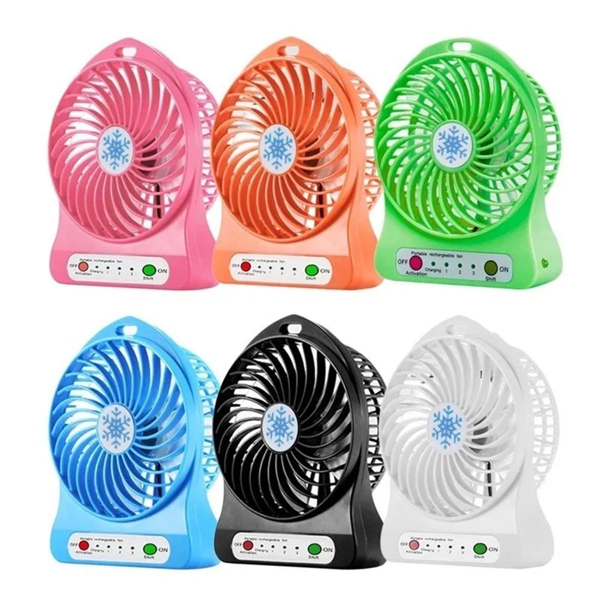 GENERICO - Mini Ventilador Recargable con Linterna Colores Variados