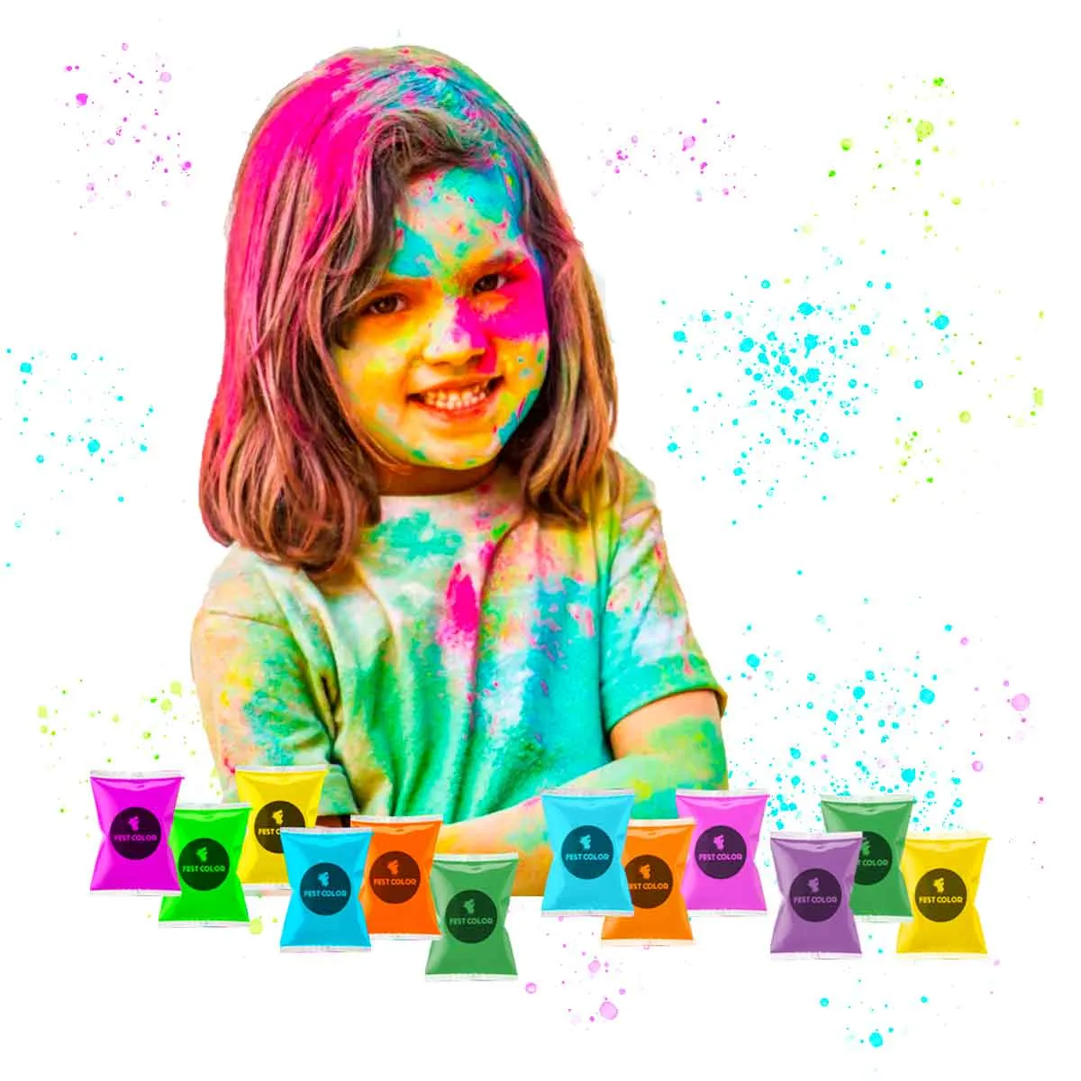 GENERICO - Carnaval,Yunza,Fiesta, polvos de colores(kit de 12 uds)