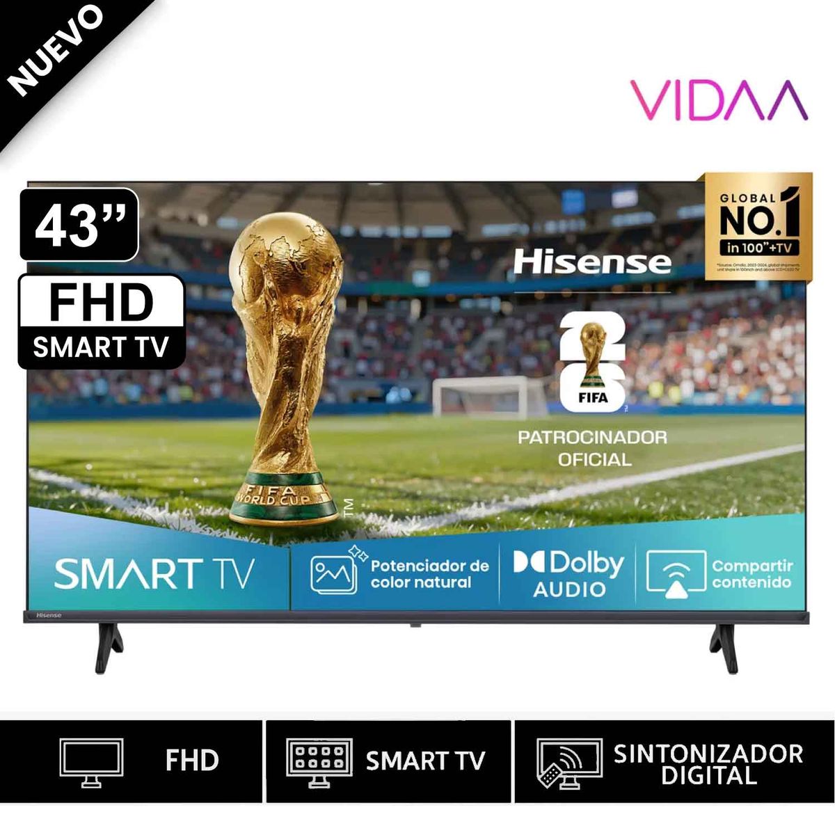 HISENSE - Televisor Hisense 43" FHD Smart TV 43A4NV Modelo 2025