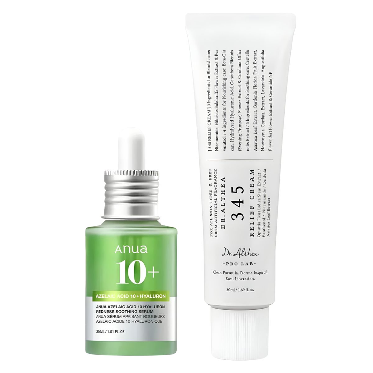 GENERICO - DR ALTHEA 345 Relief Cream + ANUA Azelaic Acid 10+ Hyaluron Serum