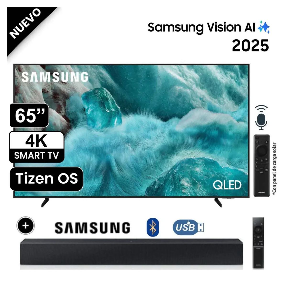 SAMSUNG - Televisor Smart TV Samsung 65 4K QLED QN65Q7FAAGXPE + Soundbar Samsung