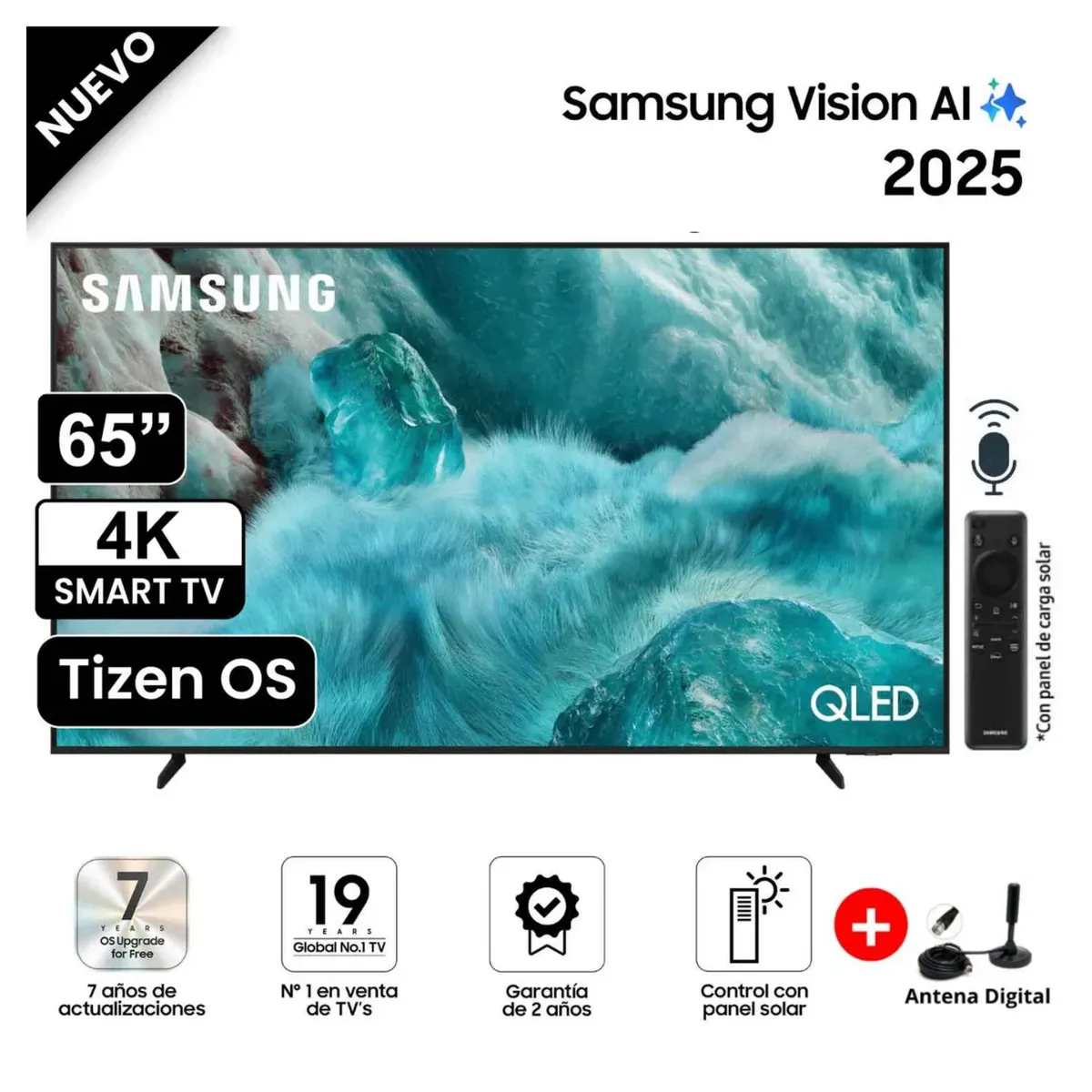 SAMSUNG - Televisor Smart TV Samsung 65 4K QLED QN65Q7FAAGXPE + Antena Digital