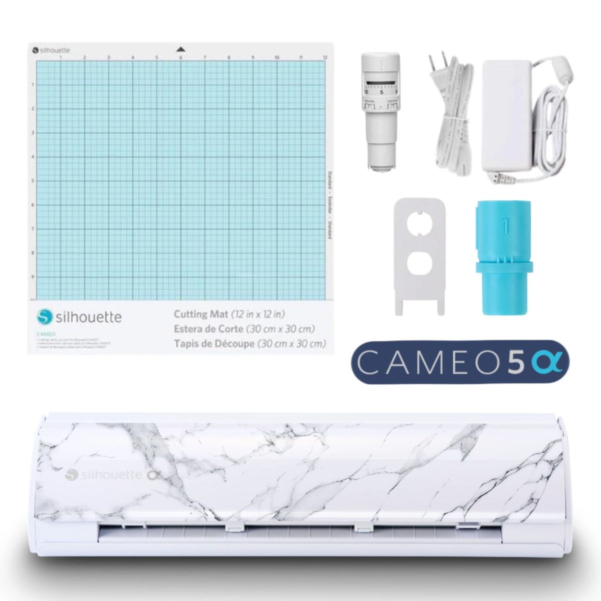 SILHOUETTE - Silhouette Cameo 5 Alpha Marmol - Plotter de Corte Profesional para Vinil y Manualidades